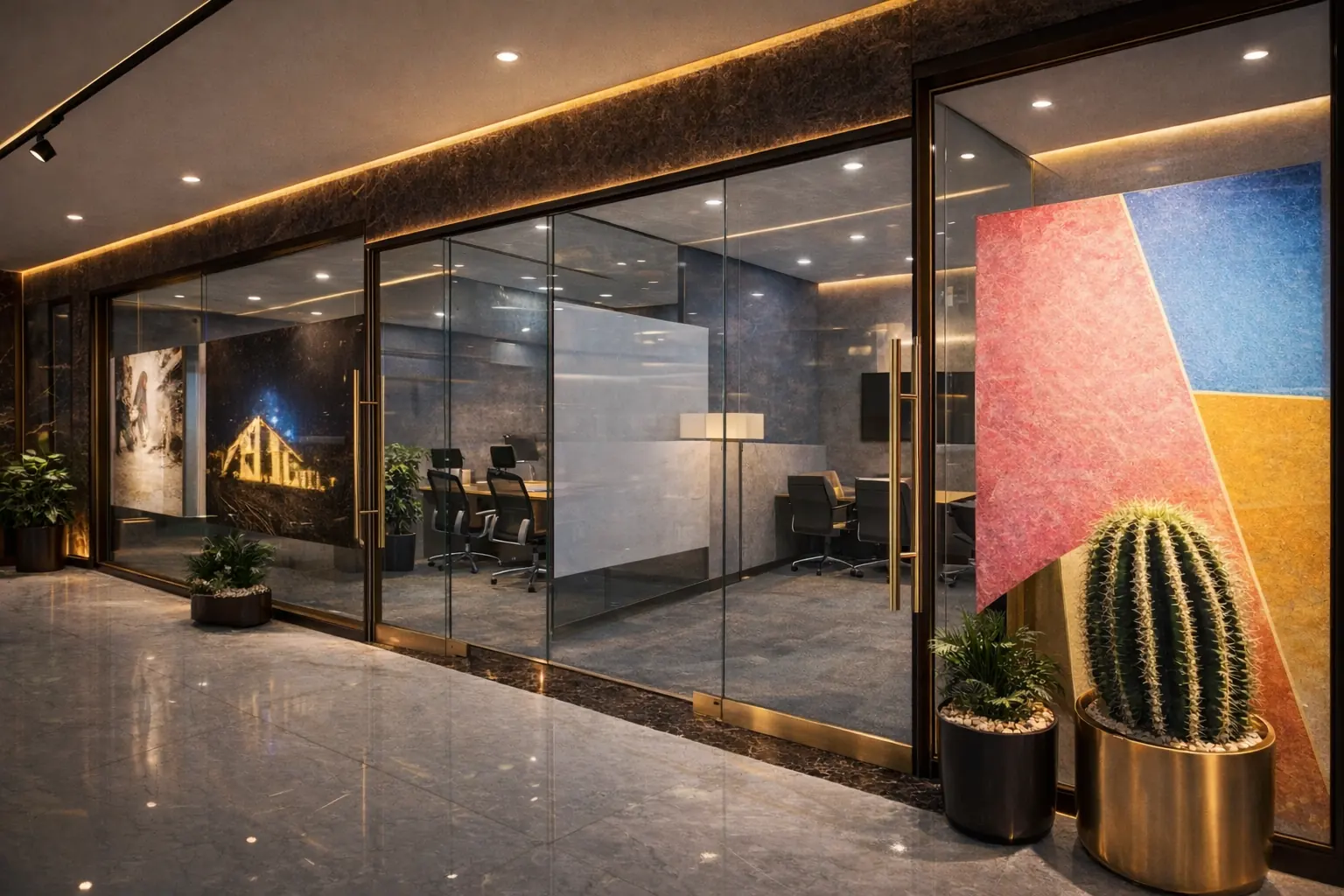 Glass-Front Lobby